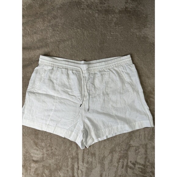 Athleta Womens Plus Retreat White Linen Shorts size 26 Summer Beach Resort - Picture 4 of 15